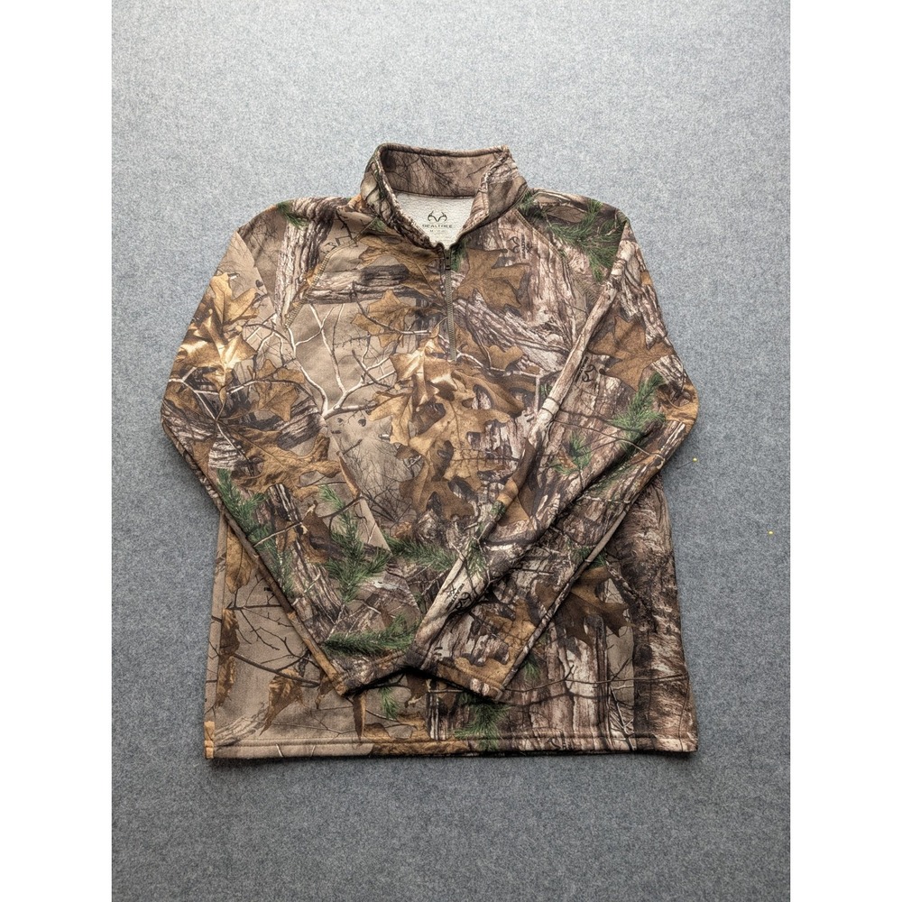 Realtree Camo Fleece 1/4 Zip Pullover Mens Medium M Hunting Gorpcore Shi
